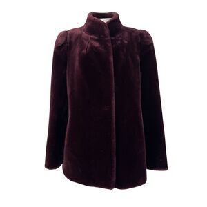Jacques Saint Laurent for Genelle Faux Fur Coat Vntg Designer Glam Winter Jacket